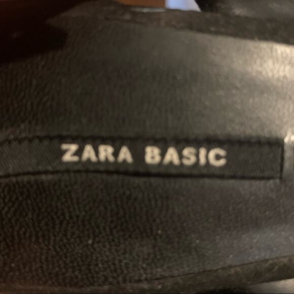 Zara faux fur vamp sandals size 10 (41) block heel 2.75" tall black and … - Picture 15 of 16